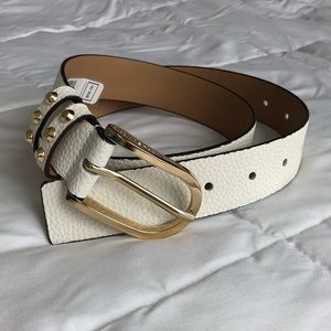 Michael Kors off-white and gold belt